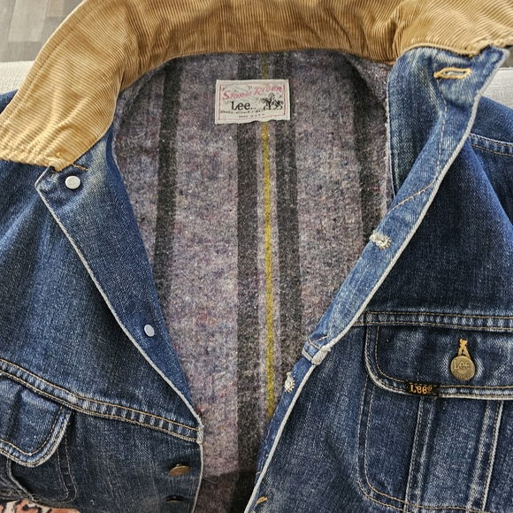 IronCharlie VTG Lee Storm Rider Denim Jacket with Blanket Lining Corduroy Collar - Picture 8 of 15